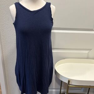 EUC LOFT Navy Sleeveless Dress with Tie in the Back